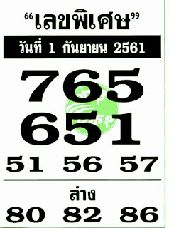 หวยเด็ดเลขพิเศษ1/9/61