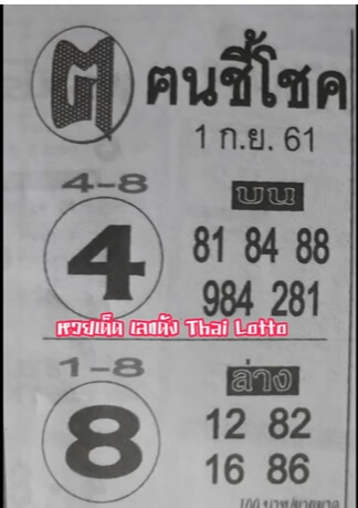 หวยฅนชี้โชค1/9/61