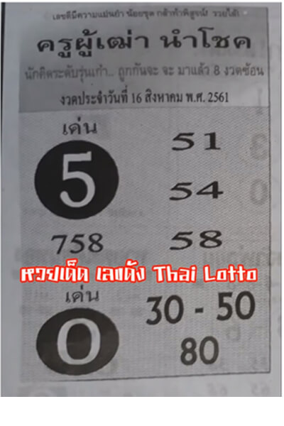 วิเคราะห์ หวยผู้เฒ่านำโชค16/8/61