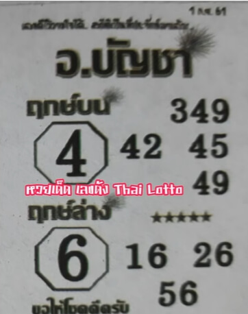 หวยอ.บัญชา1/9/61