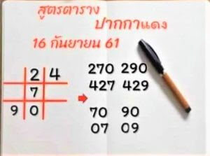 หวยปากกาแดง16/9/61