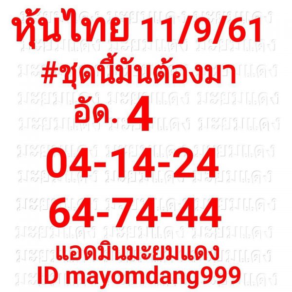 รวมชุดหวยหุ้น11/9/61 7