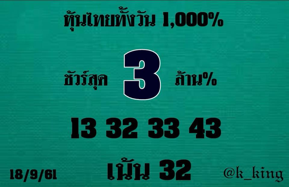 รวมชุดหวยหุ้นแม่นๆ18/9/61 5