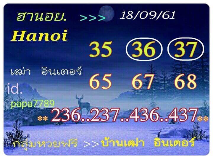 สูตรหวยฮานอยแม่นๆวันนี้ 18/9/61