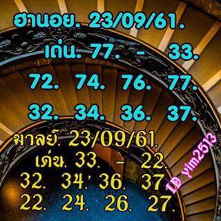 หวยฮานอยออกกี่โมง 23/9/61