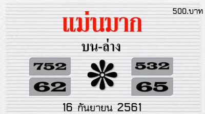 หวยแม่นมาก16/9/61