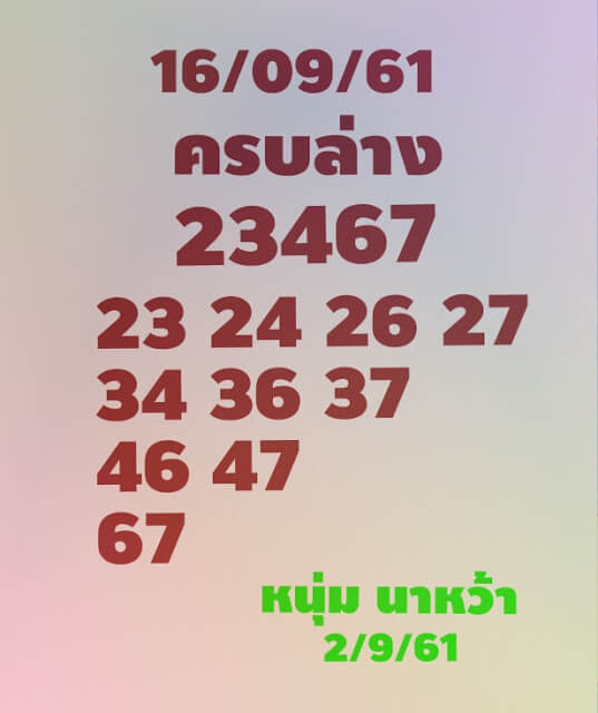 หวยหนุ่มนาหว้า16/9/61