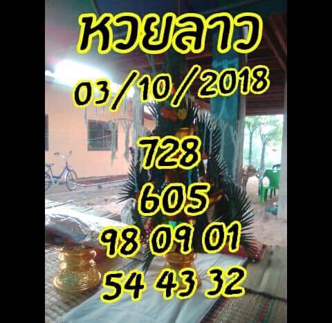 รวมชุดเลขเด็ดหวยลาว3/10/61 7