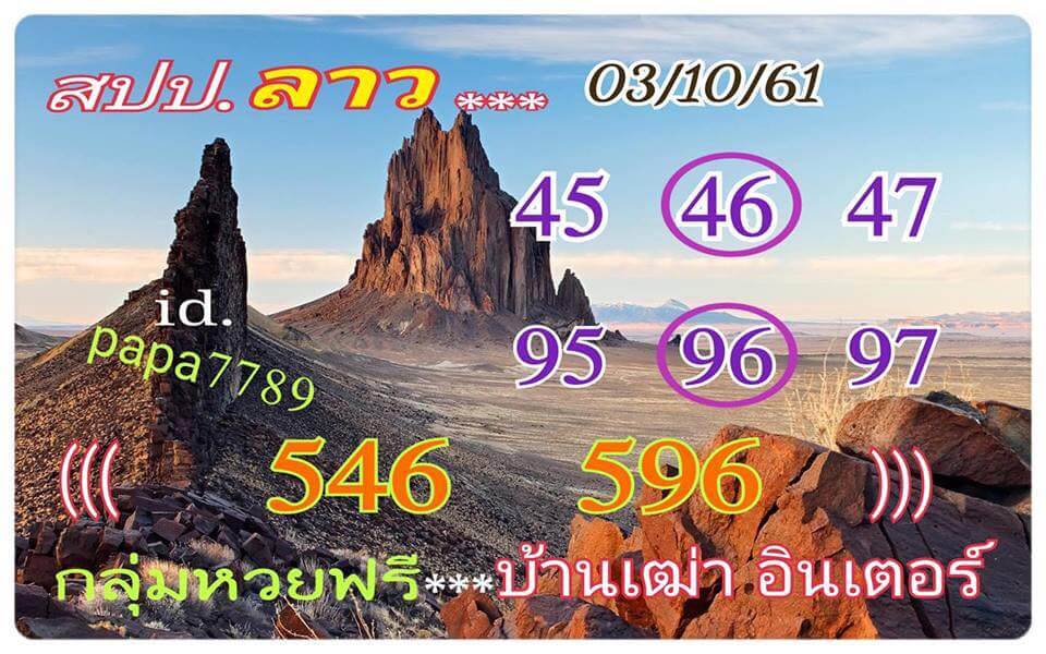 รวมชุดเลขเด็ดหวยลาว3/10/61 1