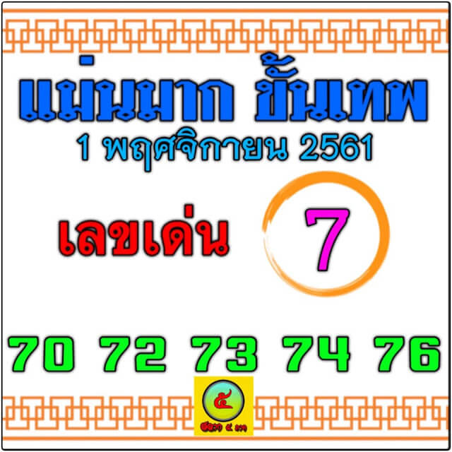 หวยแม่นมาก1/11/61