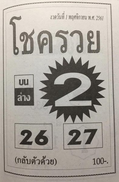 หวยโชครวย1/11/61