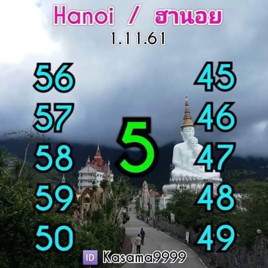 ผลหวยฮานอยย้อนหลัง 1/11/61