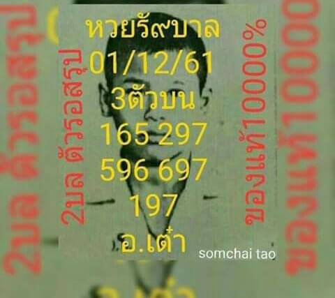 หวยรัฐบาล1/12/61