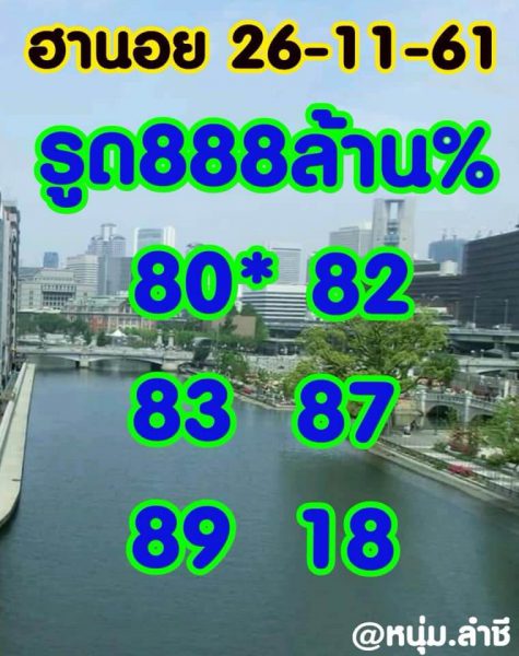 หวยฮานอยรวยทุกวัน 26/11/61