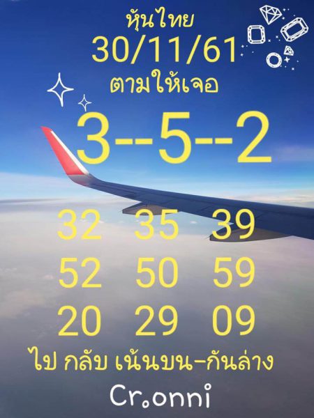 หวยหุ้นแม่นทุกรอบ 30/11/61