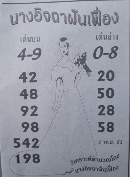 หวยนางอิจฉา1/11/61