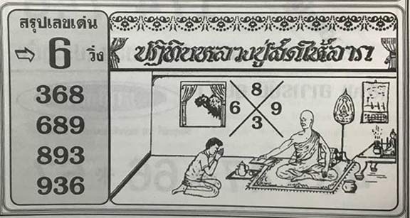 หวยปฏิทินหลวงปู่สดให้โชค16/11/61