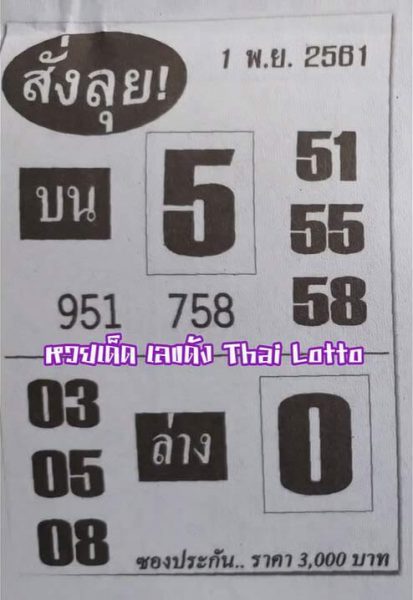 หวยสั่งลุย1/11/61