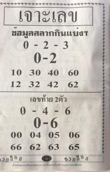 หวยเจาะเลข1/11/61