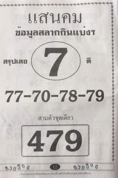 หวยแสนคม1/11/61