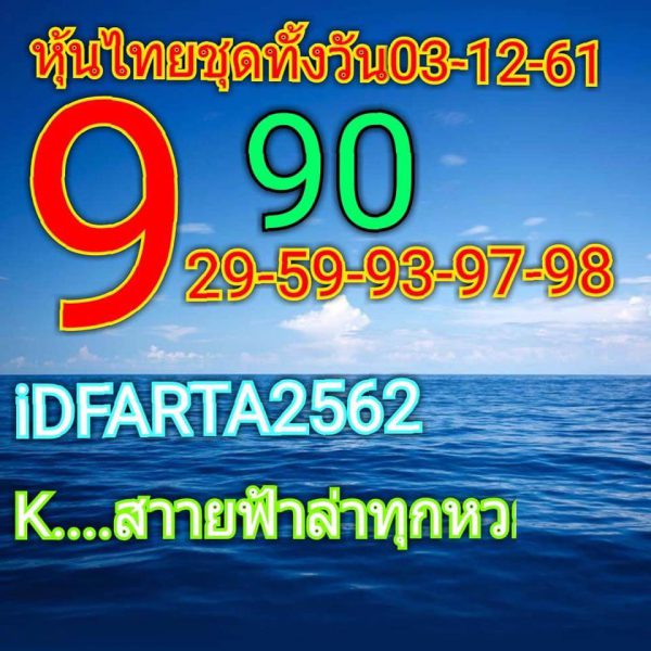 หวยหุ้น 3/12/61