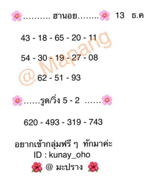 รวม หวย ซอง ดัง13/12/61