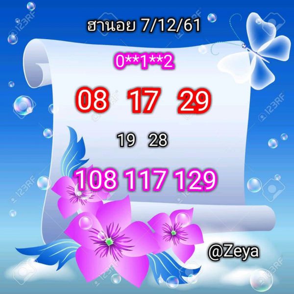 สูตรหวยฮานอยแม่นๆวันนี้ 7/12/61