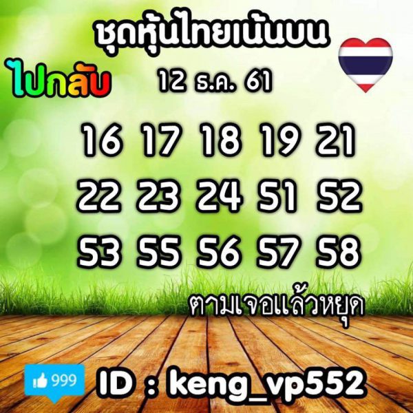  หวยหุ้นแม่นทุกรอบ วันนี้ 12/12/61