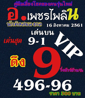 หวย อ.เพชรไพลิน16/8/61