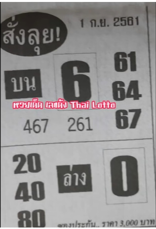 หวยสั่งลุย1/9/61