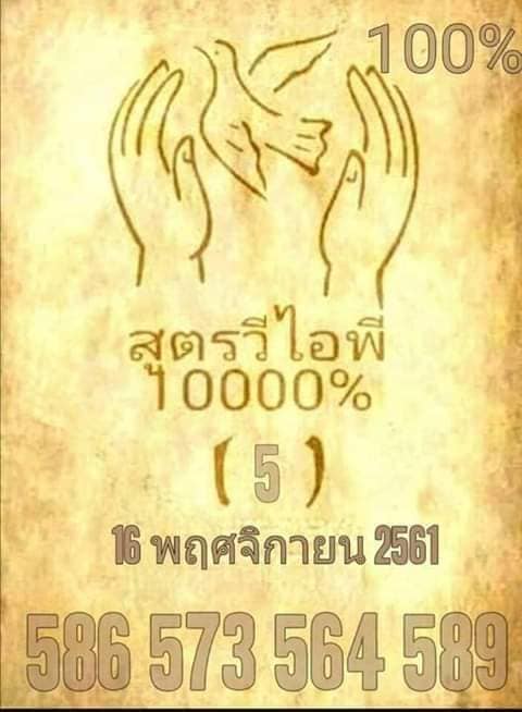 เลขเด็ดสูตรวีไอพี16/11/61