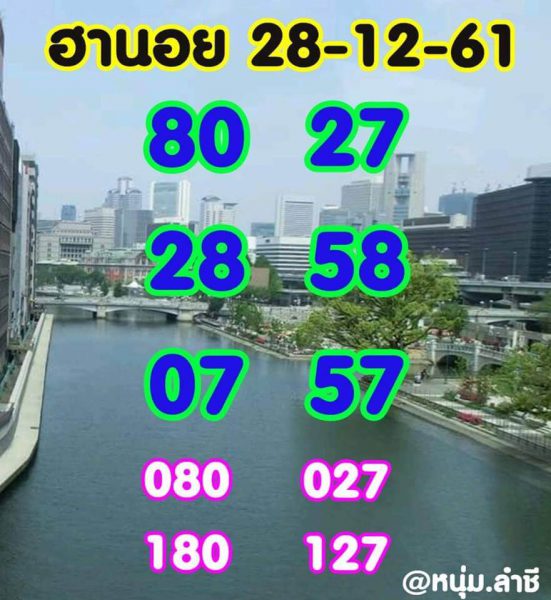 ถ่ายทอดสดหวยฮานอยวันนี้ 28/12/61