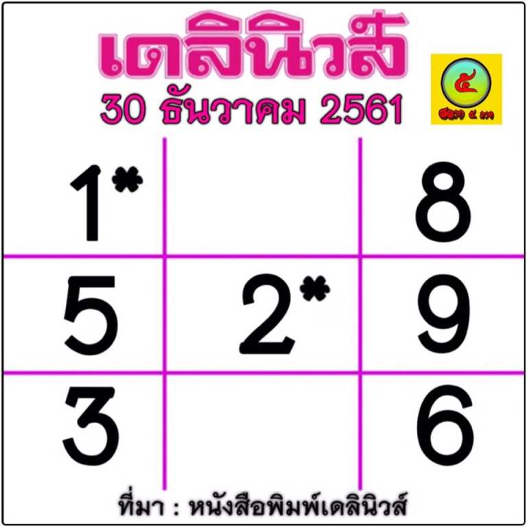 หวยเดลินิวส์ 30/12/61