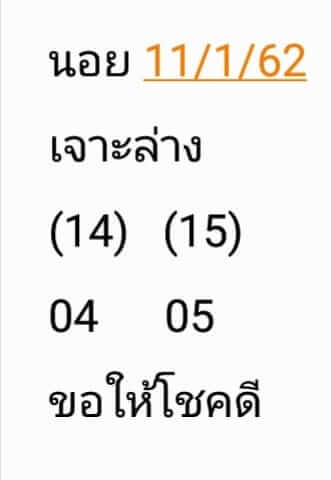 ผลหวยฮานอยย้อนหลัง 11/1/62