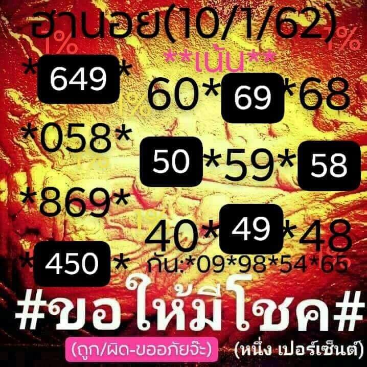 ถ่ายทอดสดหวยฮานอยวันนี้ 10/1/61