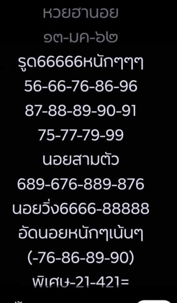 เลขเด็ดหวยเวียดนามวันนี้ 13/1/62