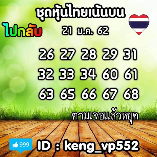 สูตร หวย หุ้น 4 รอบ หวยหุ้นชุดทั้งวัน 21/1/62