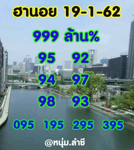 หวยลาวฮานอยวันนี้ หวยฮานอย 19/1/62