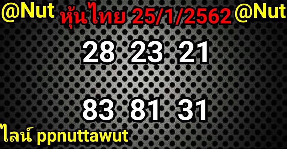 หวยหุ้นวันนี้ หวยหุ้น 25/1/62