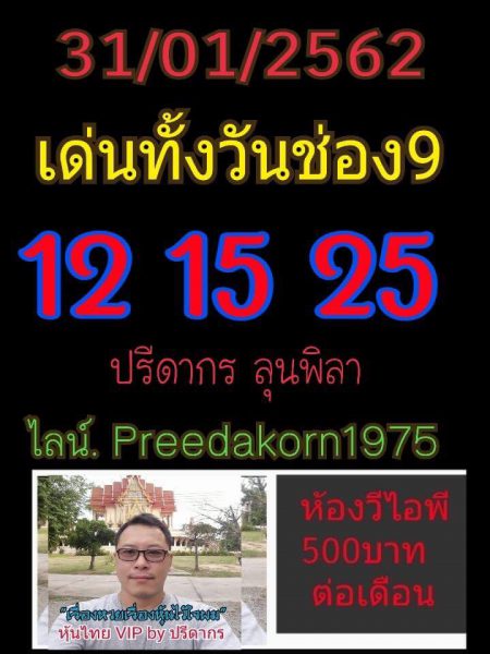 ผลหุ้นช่องตลาดวันนี้ หวยหุ้นวันนี้ 31/1/62