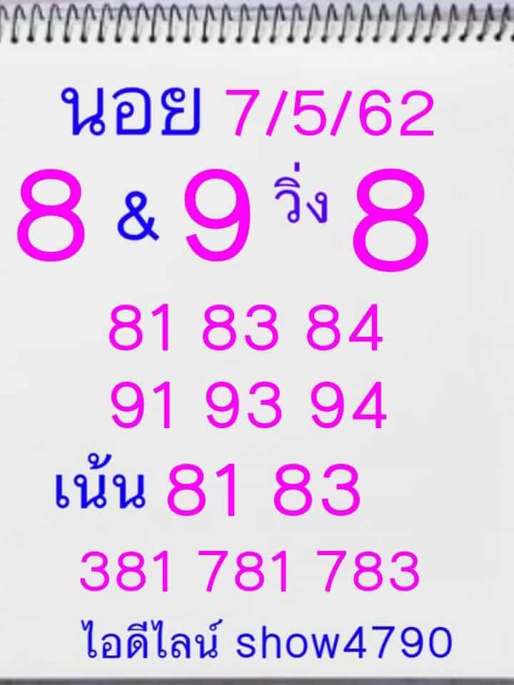 หวยฮานอย 7/5/62 1