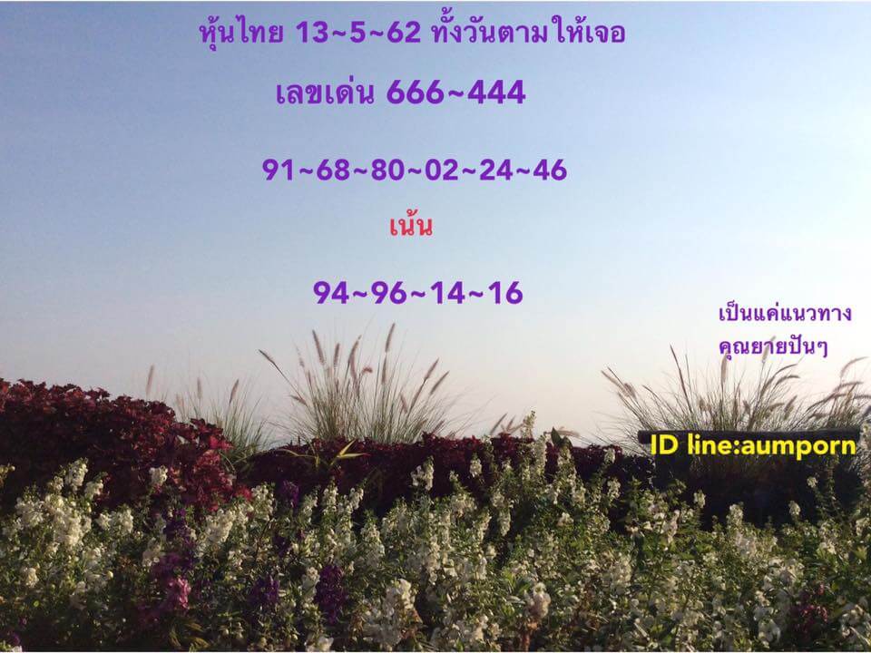 หวยหุ้น 13/5/62 9