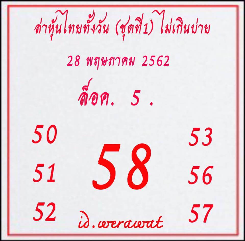หวยหุ้น 28/5/62 4