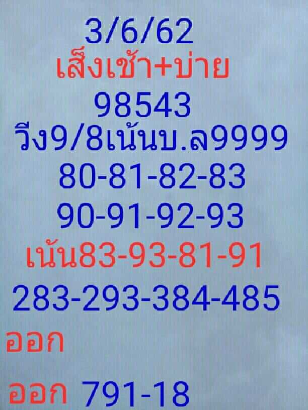 หวยฮานอย 3/6/62 8