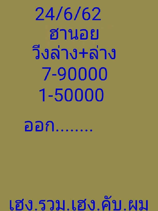 หวยฮานอย 24/6/62 6