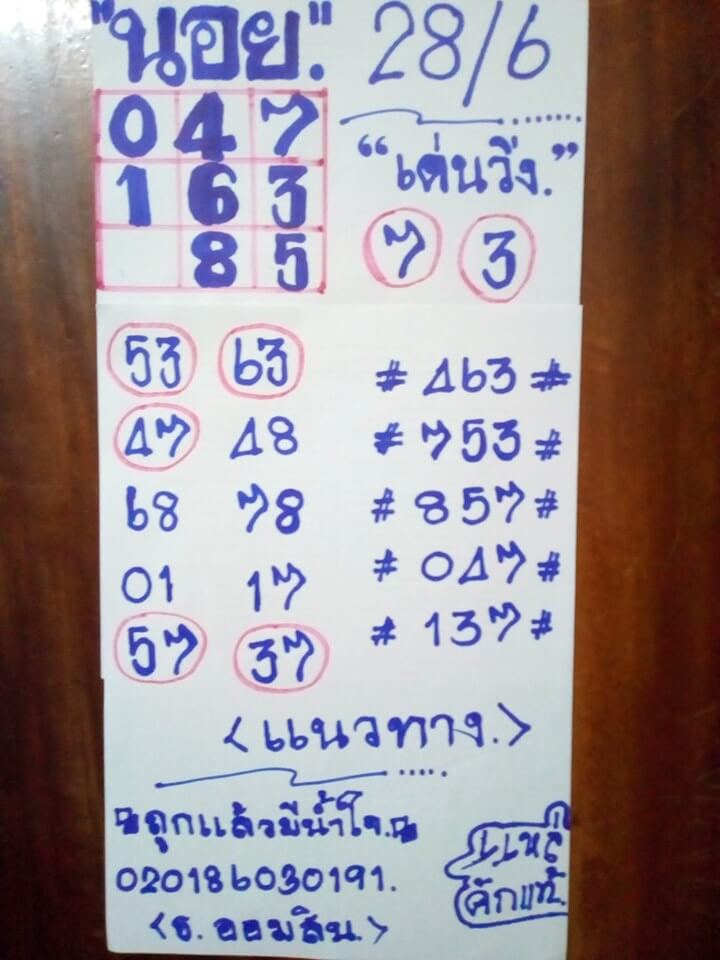 หวยฮานอย 28/6/62 2