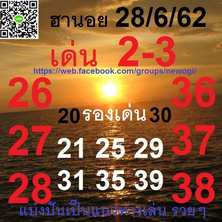 หวยฮานอย 28/6/62 5