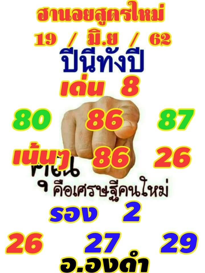 หวยฮานอย 19/6/62