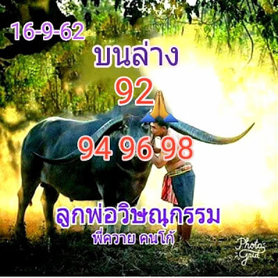 หวยพี่ควายคนโก้ 16/9/62