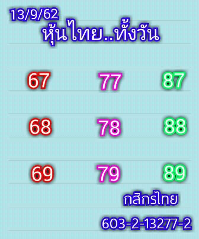 หวยหุ้น 13 9 62 ชุดที่8